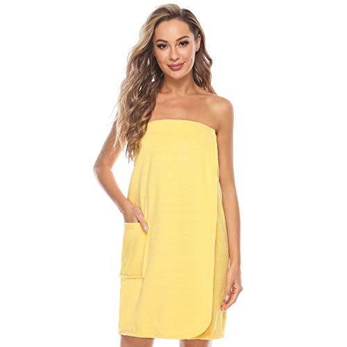 Image of Orrpally Women Shower Wrap Robe Bath Wrap Towel Spa Body Wrap Adjustable Closure Bathrobe