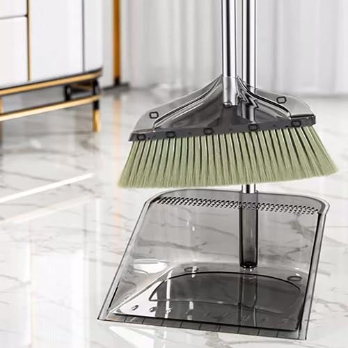 SMDLG Komfortabel Stehendes Besen- und Kehrschaufel-Set, Edelstahl, Langer Griff, selbstreinigend, mit Kehrschaufelzähnen Praktisch – Bild 6
