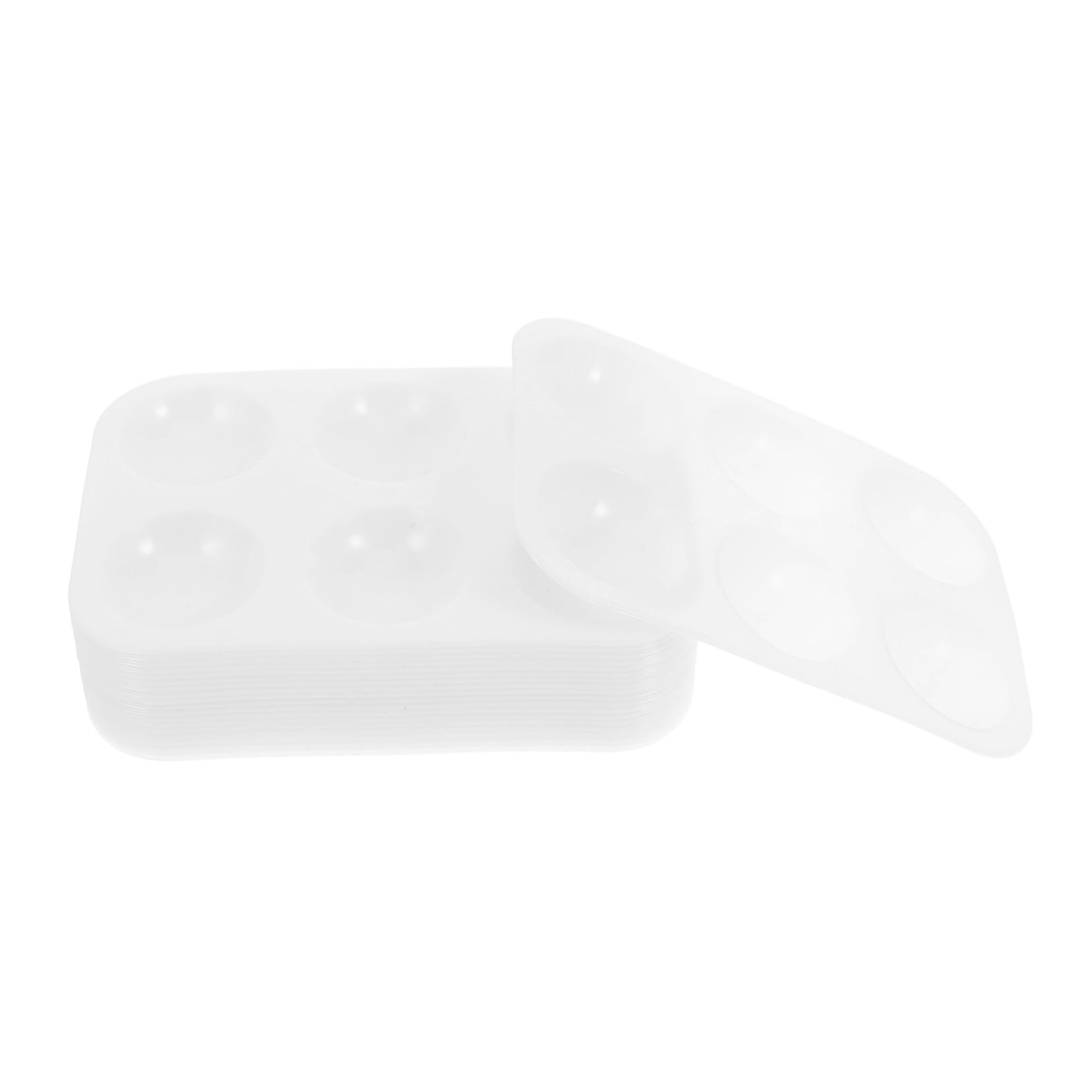 HOMSFOU 20pcs 6-Well Plastic Paint Palette Watercolor Art Tray Rectangular Sturdy Portable for DIY Craft Painting Party