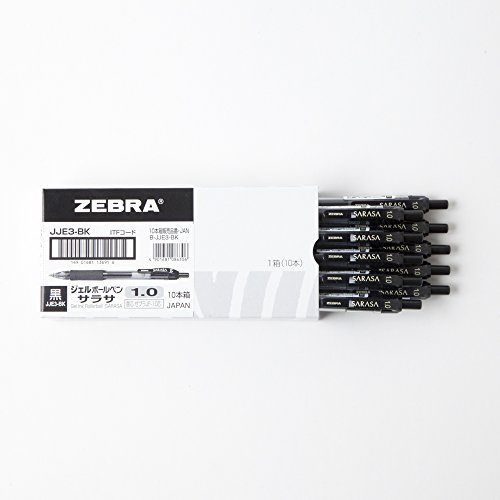 Zebra Sarasa noir 1.0mm JJE3-BK l'authenticité de l'encre gel japonaise haute densité lot de 10 - 4