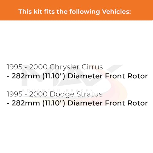 Image of Max Advanced Brakes Front & Rear Brake Kit Compatible With 1995-2000 Dodge Stratus Compatible With Chrysler Cirrus Replacement Premium OE Disc Brake Rotors and Ceramic Brake Pads