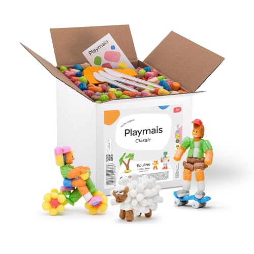 Playmais Eduline 1000 Teile | Bastelset | natürliches Spielzeug | inkl. 3 Schwämmchen, 3 Bastelmesser | vegan, verantwortungsvoll & sicher für Kinder & Umwelt | ab 3 Jahren
