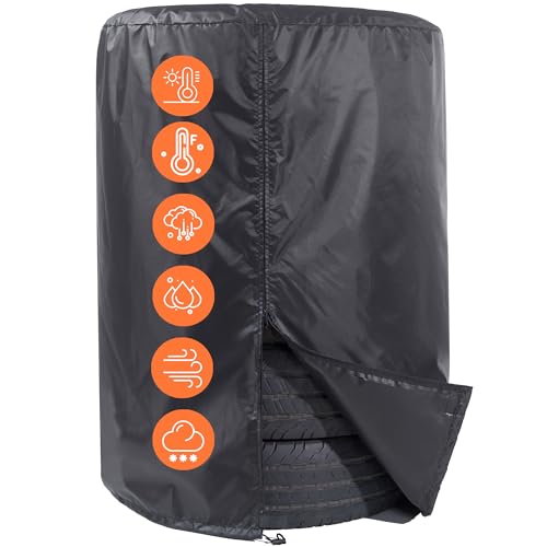 Large Tire Covers for Storage - Spare Tire Storage Bag for Rvs, SUV, Trailers, Campers, Cars and Trucks, Waterproof Dust Protective 420d Outdoor Indoor 4 Tires Within 32 Inch Diameter - Black