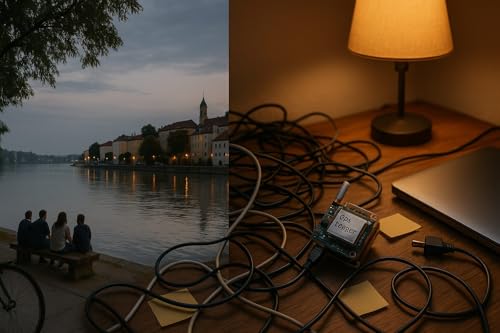 Donauabend und Schreibtisch-Chaos