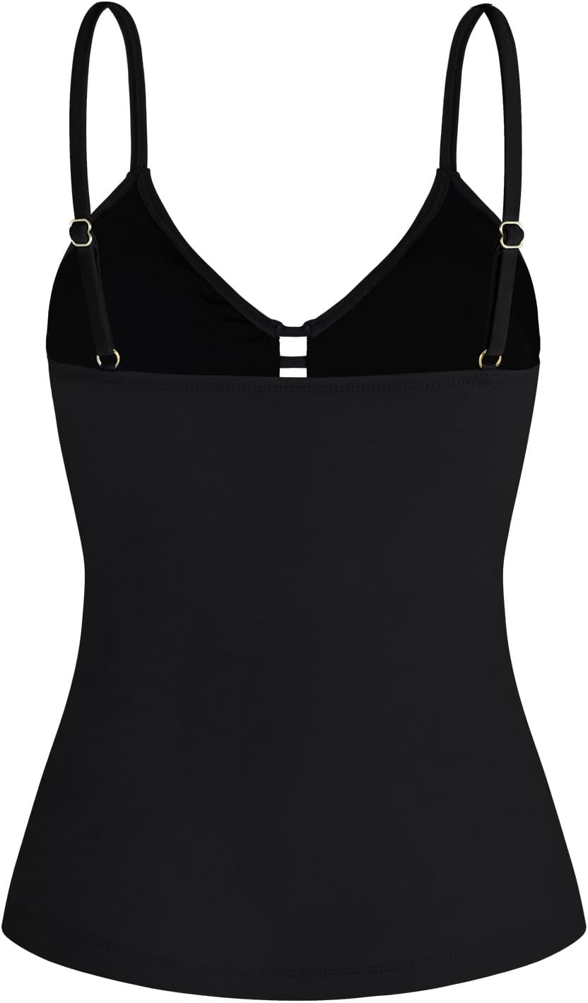 Ocean Blues Women's Retro Tankini Swimsuit Shirring Tummy Control Tankini Top Only - Image 2