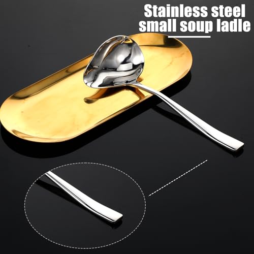 Saucenlöffel Suppenkelle mit Ausgießer 18,5 cm Edelstahl Schöpflöffel Kleine Kelle Soßenkelle Soßenlöffel Schöpfkellen Kelle Servierlöffel Küche Kochwerkzeug für Suppe Soßen Bratensoßen