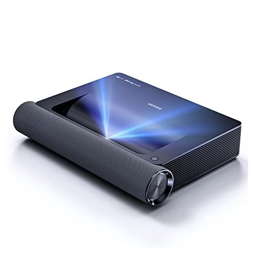 NexiGo Aurora PJ90, 4K Ultra-Short Throw Projector, Laser-Powered, 2500 ANSI Lumens, HDR10, HLG, 3D, 85% DCI-P3 & 121% Rec.709, 60W Stereo Speakers with Dolby_Audio, Android TV