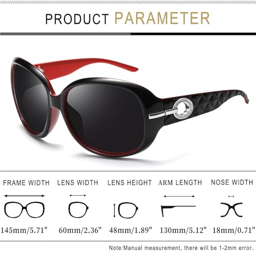 Image of Joopin Oversized Sunglasses for Women Stylish Big Rectangle Polarized UV Protection Ladies Goggles