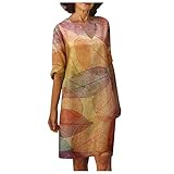 ▶▶▶ Blusa de lino de gran tamaño para mujer, con estampado de mariposas, blusa de lino con cuello en V, camiseta larga, túnica, informal, de manga larga, con estampado de mariposas, informal, holgada, de manga corta, cuello redondo, con diente de león y cuello redondo. 