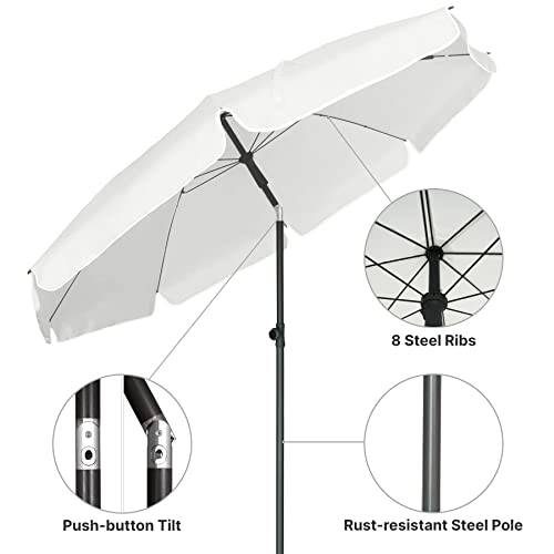 Ammsun AX-KQ5U-2U81 Patio Umbrella Market Table Umbrella 6.5 Ft Tilt Steel Pole Upf50+ Protection thumb #1