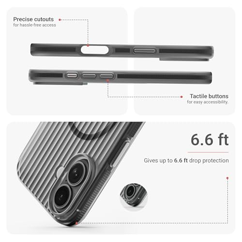 Image of DailyObjects Beam 2.0 Magnetic Protective Cover Compatible with iPhone 16 | MagSafe | Camera & Body Protection|Anti Shock,Scratch Resistant|Precise Cutouts Modern Design|Wireless Charging - Black