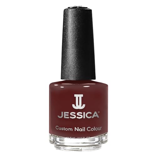 JESSICA Custom Colour Nail Polish 14.8ml, Look Both Ways (Dark Rose with a Crème Finish)