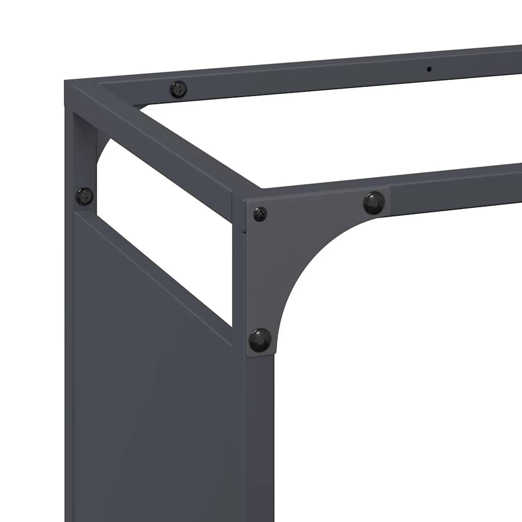 Mangloder - Estantería para leña de acero laminado en frío, color antracita, 60 x 28 x 90 cm, estantería para leña, soporte apilable, almacenamiento, almacenamiento en salón y jardín