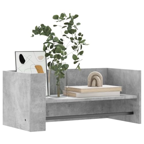 Support de rangement mural moderne gris béton 70,5 cm de long