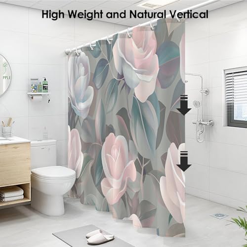 Rideau de douche tissu polyester imperméable 180x200 lavable - 5