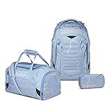 satch Match Schulrucksack Set 3tlg. mit Sporttasche und Schlamperbox (Vivid Blue)
