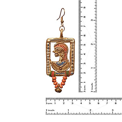Image of Handcrafted Tribal & Dhokra Art Earrings for Women - Wooden, Nature-Inspired Statement Drop & Traditional Ethnic Designs