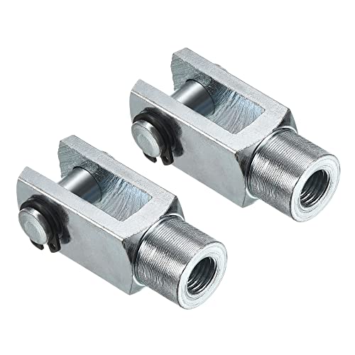Horquilla para cilindro neumático M10x1.25 con acabado plateado y rosca de alta precisión, 2 uds
