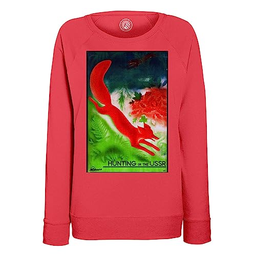 Sweatshirt femme hunting fox urss pull vintage russie chasse au renard