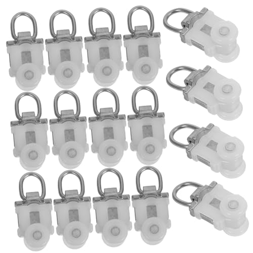 FUTUREORYY 30 piezas Sistema de Poleas para Cortinas con Doble Rueda de Aleación para Deslizamiento y Silencioso Polea para de Cortina de Techo para Dormitorio y Sala de Estar