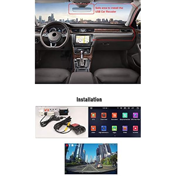 ERISIN Kamera samochodowa DVR Dash Cam USB do radia samochodowego z systemem Android HD 150 Night Vision 1080P Kamera krawędziowa