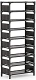 Vertical Shoe Rack, 8 Tiers Narrow Shoe Shelf 16 Pairs Shoe Storage Organizer Space Saving