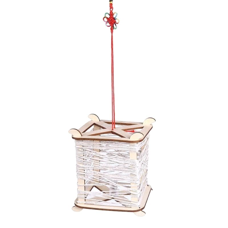 DIY Lantern Rope Hanging LED Light Pentagon Chinese Knot Crafts Luminous Ornaments Hanging Ornaments LED Lighting