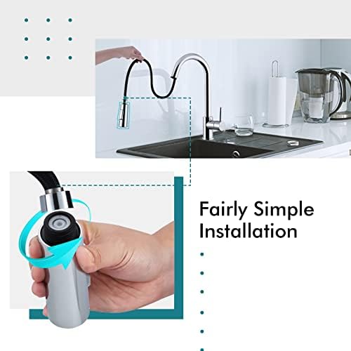 Kitchen Tap Spray Head Chrome Mighbow 2 Function Pull Out Spray Head for Kitchen Sink Tap Aerator Replacement Tap Heads for Pull Out Kitchen Taps