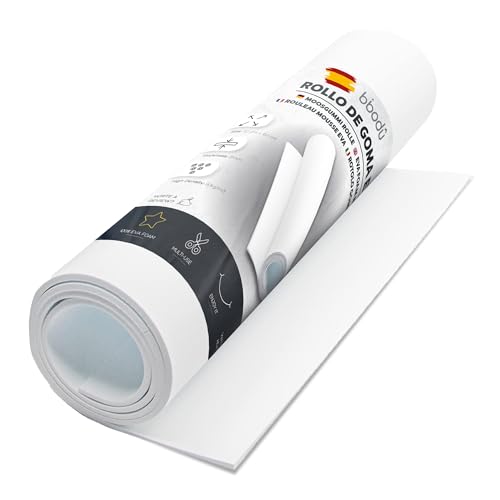 BIBODU Rollo Goma Eva Blanca 2mm Grosor | Tamaño 150 x 32cm, Densidad 80kg/m3 | Goma Eva Color Negro para Manualidades DIY, Disfraces Cosplay, Halloween | Apto Niños y Niñas