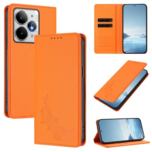 �X�}�z�P�[�X �Ή��@�� for Realme Neo7 Turbo�yRFID�u���b�N�z�y�J�[�h�z���_�[�t�����z �}�O�l�b�g�J�� �X�^���h�@�\�t���z�X�}�z�P�[�X Orange