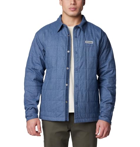 Columbia Men's Landroamer Quilted Shirt Jacket, Dark Mountain, Small
