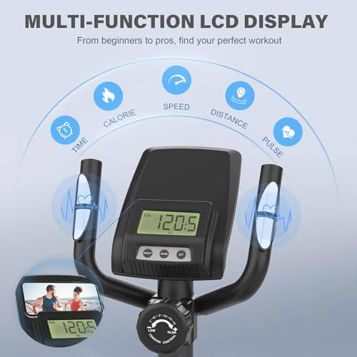 Vélo Elliptique avec Soutenir l'APP Bluetooth Fitness, 16 Niveaux de Résistance Réglables, Écran LCD, Porte-Bouteille, Appareil Elliptique Ultra-Silencieux pour La Maison Capacité Max 120KG – vue 3
