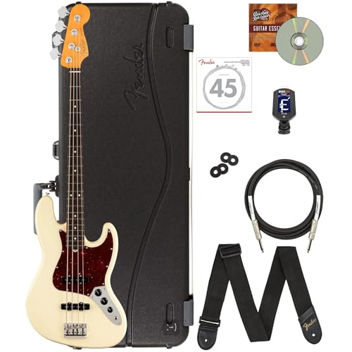 Fender American Professional II Jazz Bass - �I�����s�b�N�z���C�g�o���h���f���b�N�X�P�[�X�A�y��P�[�u���A�`���[�i�[�A���A�X�g���b�v�u���b�N�A�X�g���b�v�A�I�[�X�e�B���o�U�[���C���X�g���N�V����DVD�t��