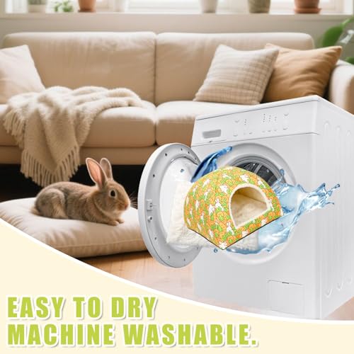 UPINS Cama grande para coelhos, esconderijo de coelho, lavável, cama de coelho, casa para porquinho-