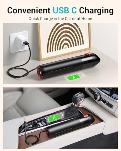 Image of DEVIANT 2in1 Wireless Portable Handheld Vacuum Cleaner with Dual Suction Modes,6000Pa Suction Power, 7800mAh Battery, and LED Torch for Car, Home & Travelling