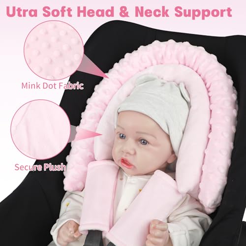 Soporte para cabeza y cuerpo bebé con cobertores rosa miniatura 3