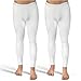 Produktbild SES Lange Unterhosen Herren Doppelripp 2er Pack 4XL mit Eingriff & Weichbund aus Baumwolle/Bequeme Unterhosen Männer lang/weiße Herren Unterhosen langes Bein