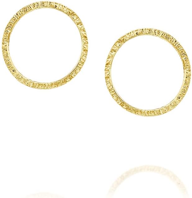 Dainty Circle Stud Earrings - Gold, Silver or Rose Gold, Minimalist Hammered, Dotted or Smooth Posts