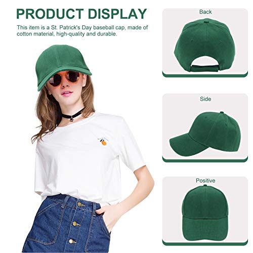 ABOOFAN Chapéu Trevo de Quatro Folhas Boné de Beisebol St. Boné de Baseball Patricks Day Green Algod