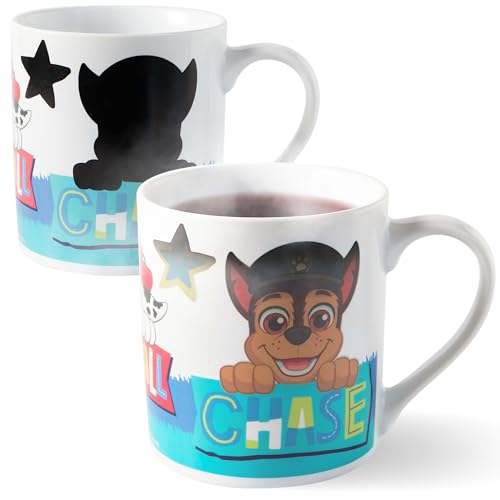 p:os Taza para niños con efecto de cambio de color a partir de 40 °C, 230 ml, idea de regalo para niñas y niños, en caja de regalo de colores, color blanco