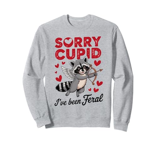 Divertente procione San Valentino Cupido Parodia Amanti Animali Felpa