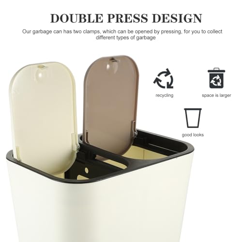 Caneca de basura rectangular con tapa tipo prensa para uso hogareño y oficina miniatura 3