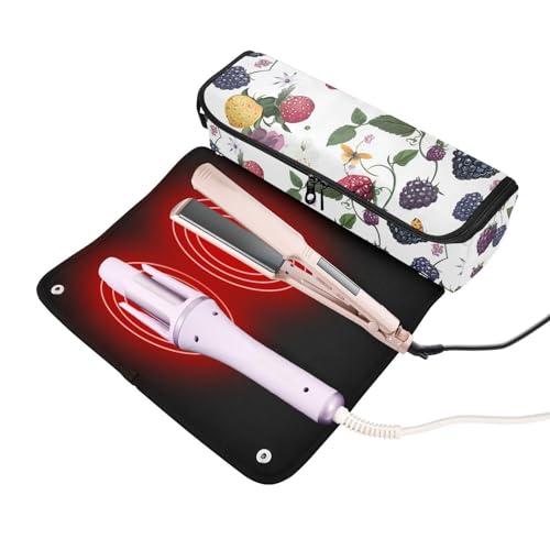 Bolsa de viaje para herramientas de cabello para mujeres con almohadilla resistente al calor organizador portátil para planchas, rizadores, secador miniatura 2