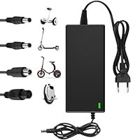 Shiptree 42V 2A Ladegerät für Scooter und Hoverboard, Universelles Ladekabel mit 4 Anschlüssen, Kompatibel mit Allen 36V Lithium-Batterien, Passend für Ninebot, Xiaomi und Andere