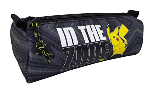 Cyp Brands - Portatodo Redondo Pokémon Gris Oscuro En Oferta Pokémon- Estuche, Material Escolar, Portatodo, Estuche Cilíndrico, Color Gris, Producto Oficial (Cyp Brands)