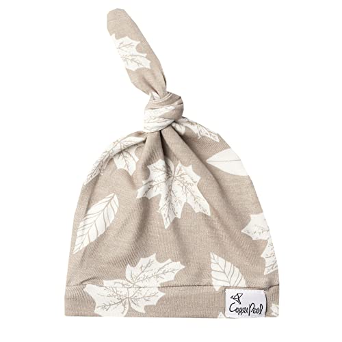 Image of Baby Beanie Hat Top Knot Stretchy Soft"Oak" by Copper Pearl