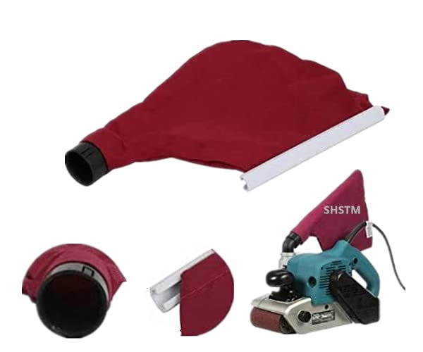 9403 9401 Belt Sander Dust Bag, 1 Pack Replacement Dust Collection Bag with Connector Compatible with Makita 4 Inch Tank Sander, Red Cloth by SHSTM - Image 5