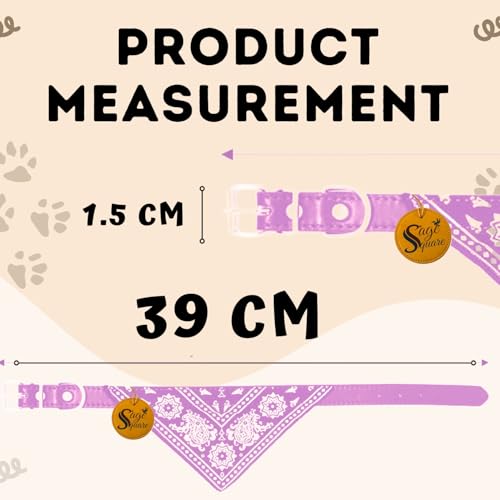 Image of Sage Square Stylish Dog Collar Scarf - Adjustable, Comfortable, Fashionable Accessory for Pets, Soft & Durable Fabric, Dog Breeds, Ideal for Daily Use, Special Occasions (Pink)