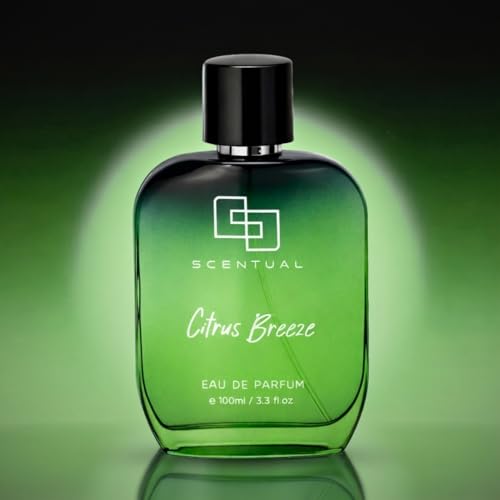Image of Scentual Citrus Breeze Eau De Parfum, 100ML, Sicilian Lemon, Black Currant, Spicy Notes, Fruity Notes, Patchouli Leaf, Water Jasmine, Cedar, Leather, Vanilla