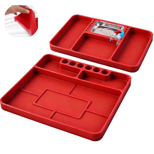 SEDY Premium Silicone Tool Tray, Automotive Non-Slip Flexible Silicone Tool Trays, Tool Organizer...